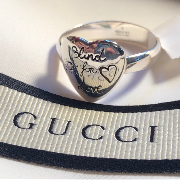 NWT Gucci Blind for Love Heart Ring Size 7.5 - Picture 5 of 11